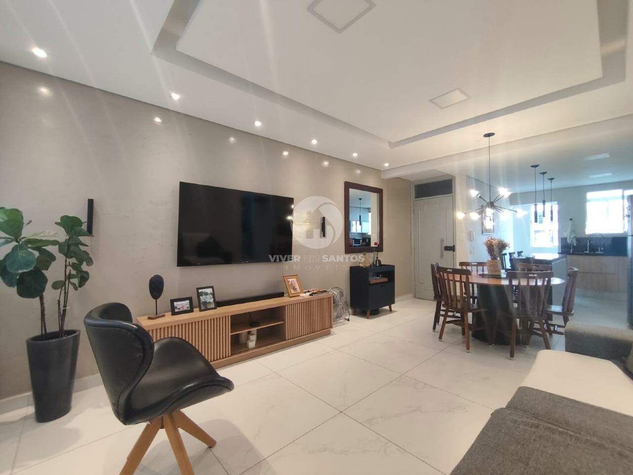 Apartamento 3 dormitórios com suíte e closet Reformado- Santos em Gonzaga, Santos — foto 3