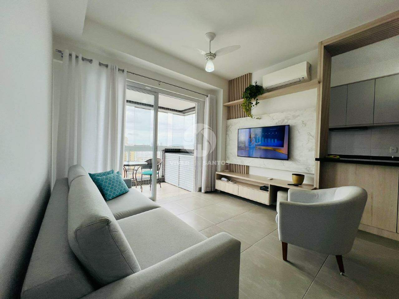 Apartamento com Vista Mar e Lazer Completo com 2 quartos no Gonzaga em Gonzaga, Santos — foto 3