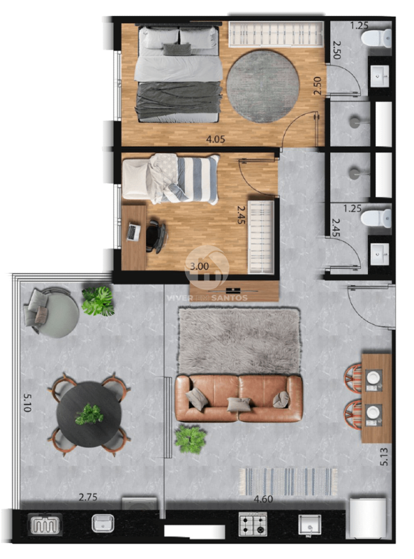 Apartamento à venda, 2 quartos, 1 suíte, José Menino - Santos/SP em José Menino, Santos — foto 2
