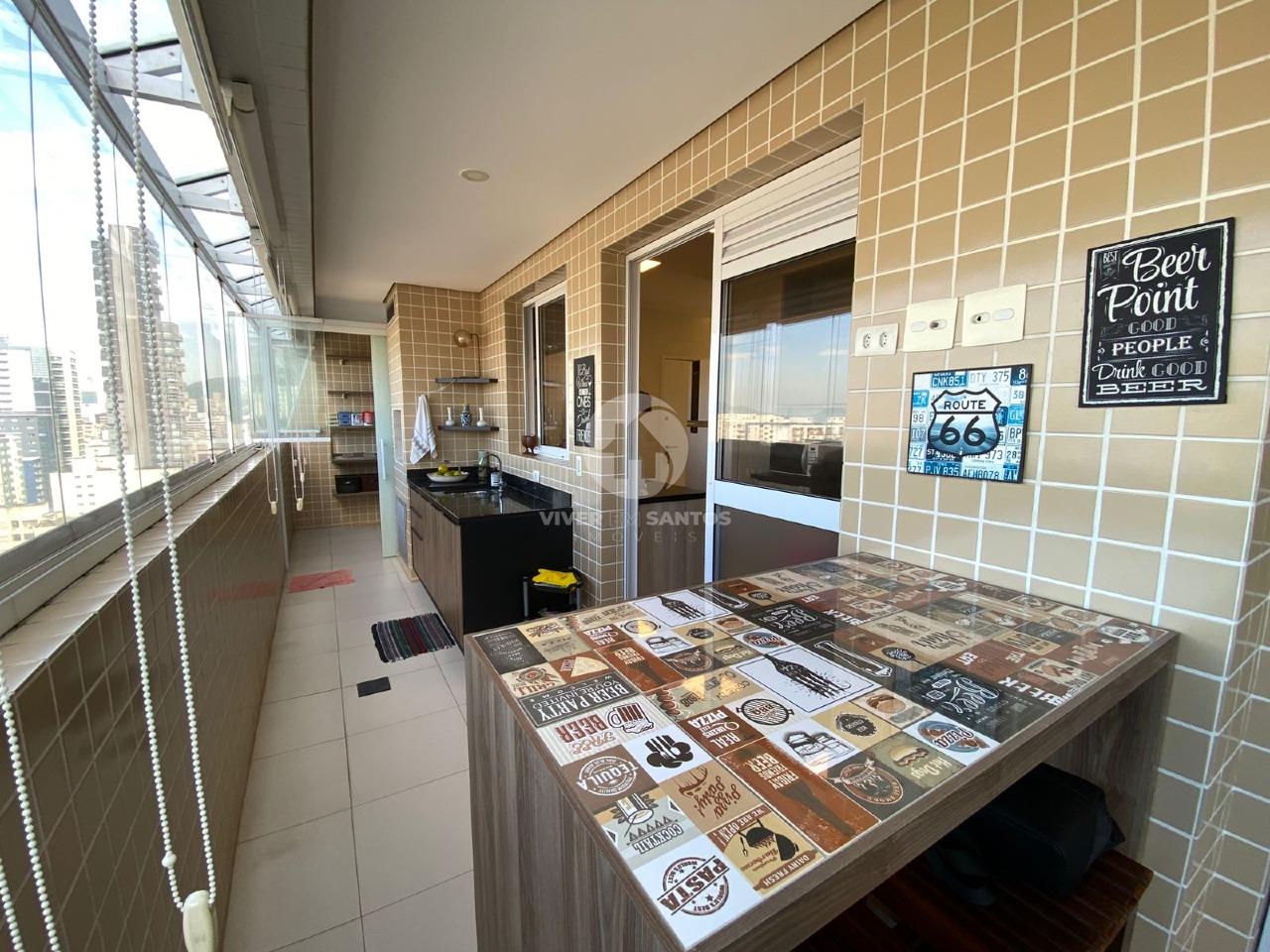 APARTAMENTO A VENDA NO GONZAGA, 03 SUÍTES, E VISTA MAR em Gonzaga, Santos — foto 3