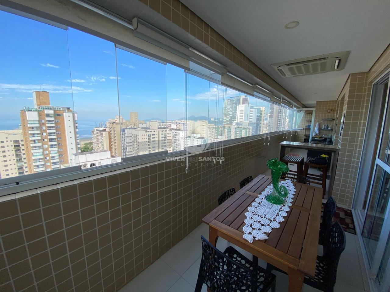 APARTAMENTO A VENDA NO GONZAGA, 03 SUÍTES, E VISTA MAR em Gonzaga, Santos — foto 2