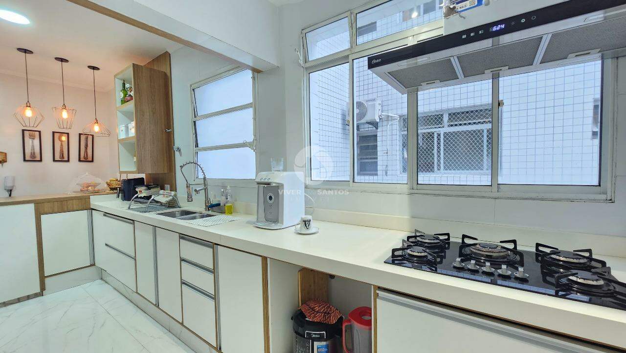 Lindo Apartamento Refúgio Moderno, Conforto e Praticidade 3 quartos varanda de frente, no Gonzaga em Santos em Gonzaga, Santos — foto 13