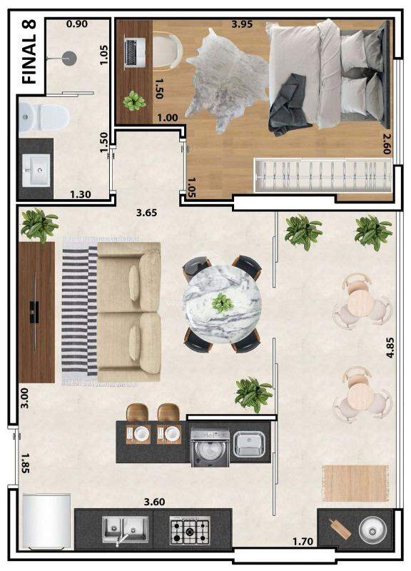 Excelente apartamento de 1 quarto, sacada gourmet e lazer completo em Macuco, Santos — foto 20