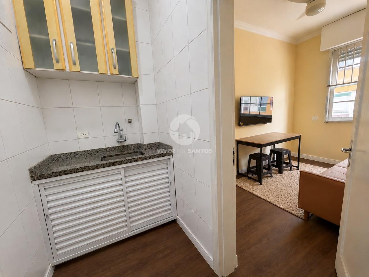 Apartamento 1 Dormitório, Reformado e Frente Mar - Santos SP em Boqueirão, Santos — foto 2