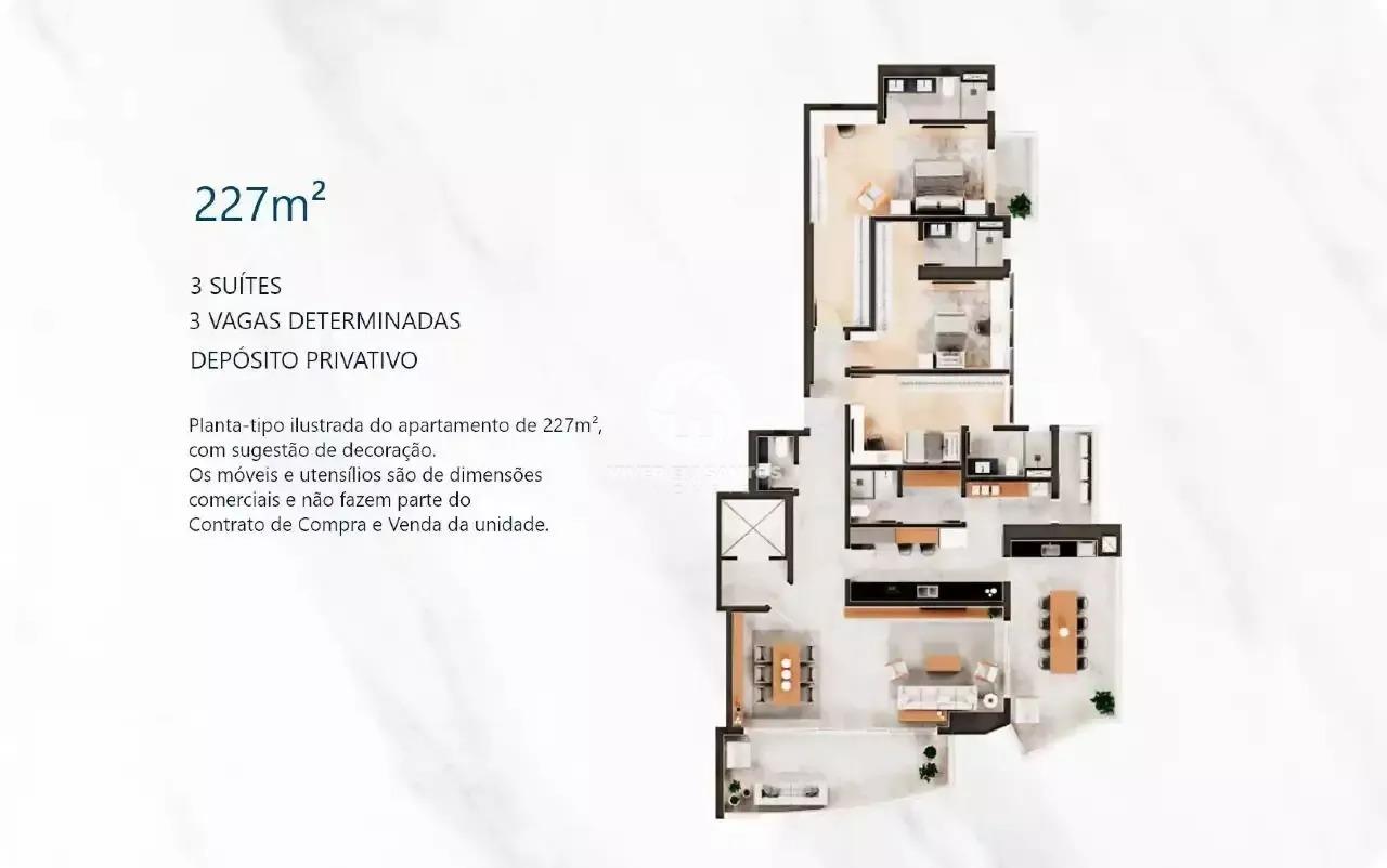 Apartamento 3 suítes e 3 vagas de garagem na Ponta da Praia - Santos/SP em Ponta da Praia, Santos — foto 10