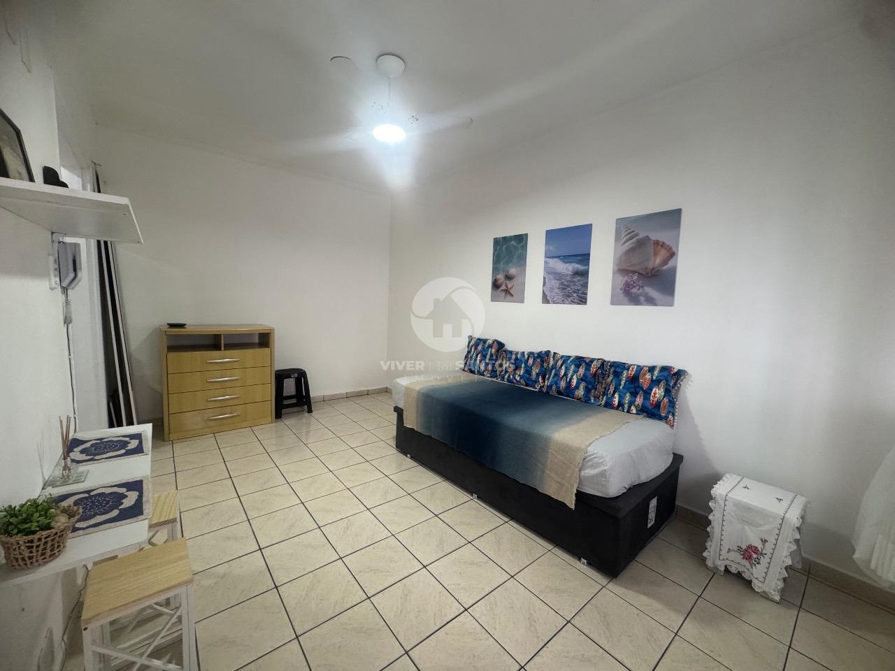Sala living mobiliado Frente Mar à Venda – Bairro Aparecida em Embaré, Santos — foto 3
