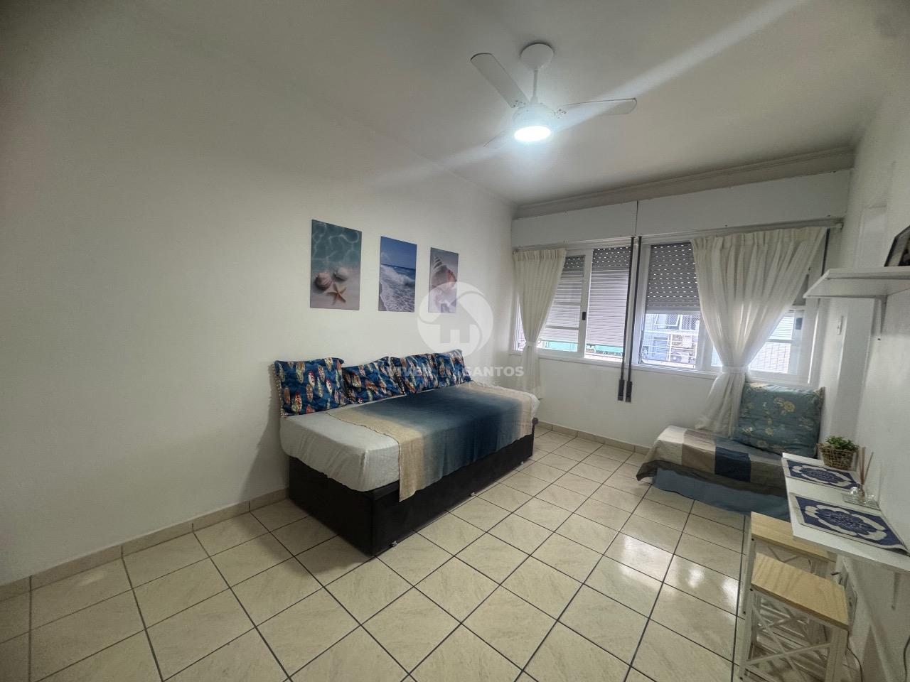 Sala living mobiliado Frente Mar à Venda – Bairro Aparecida em Embaré, Santos — foto 2