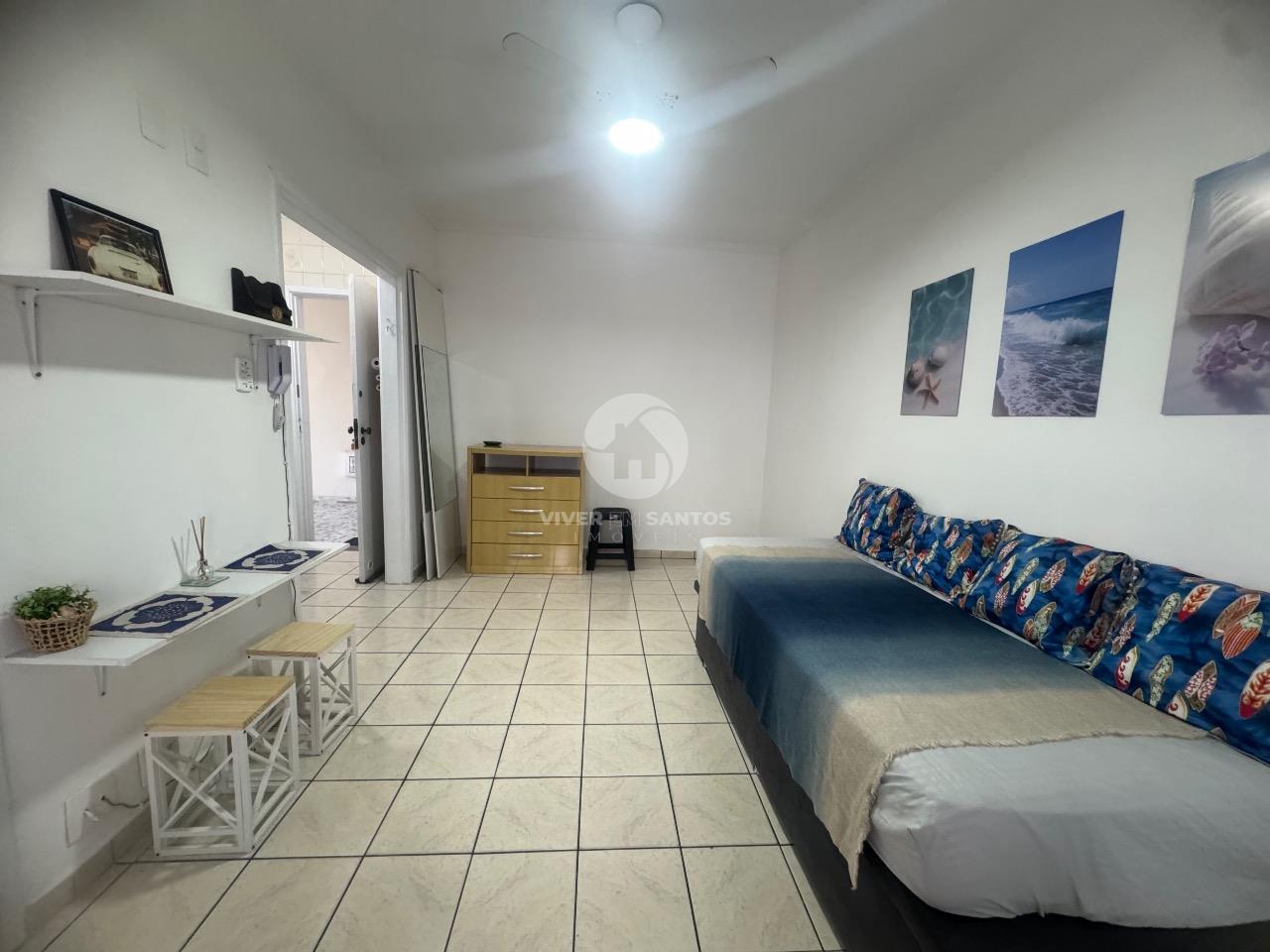 Sala living mobiliado Frente Mar à Venda – Bairro Aparecida em Embaré, Santos — foto 4