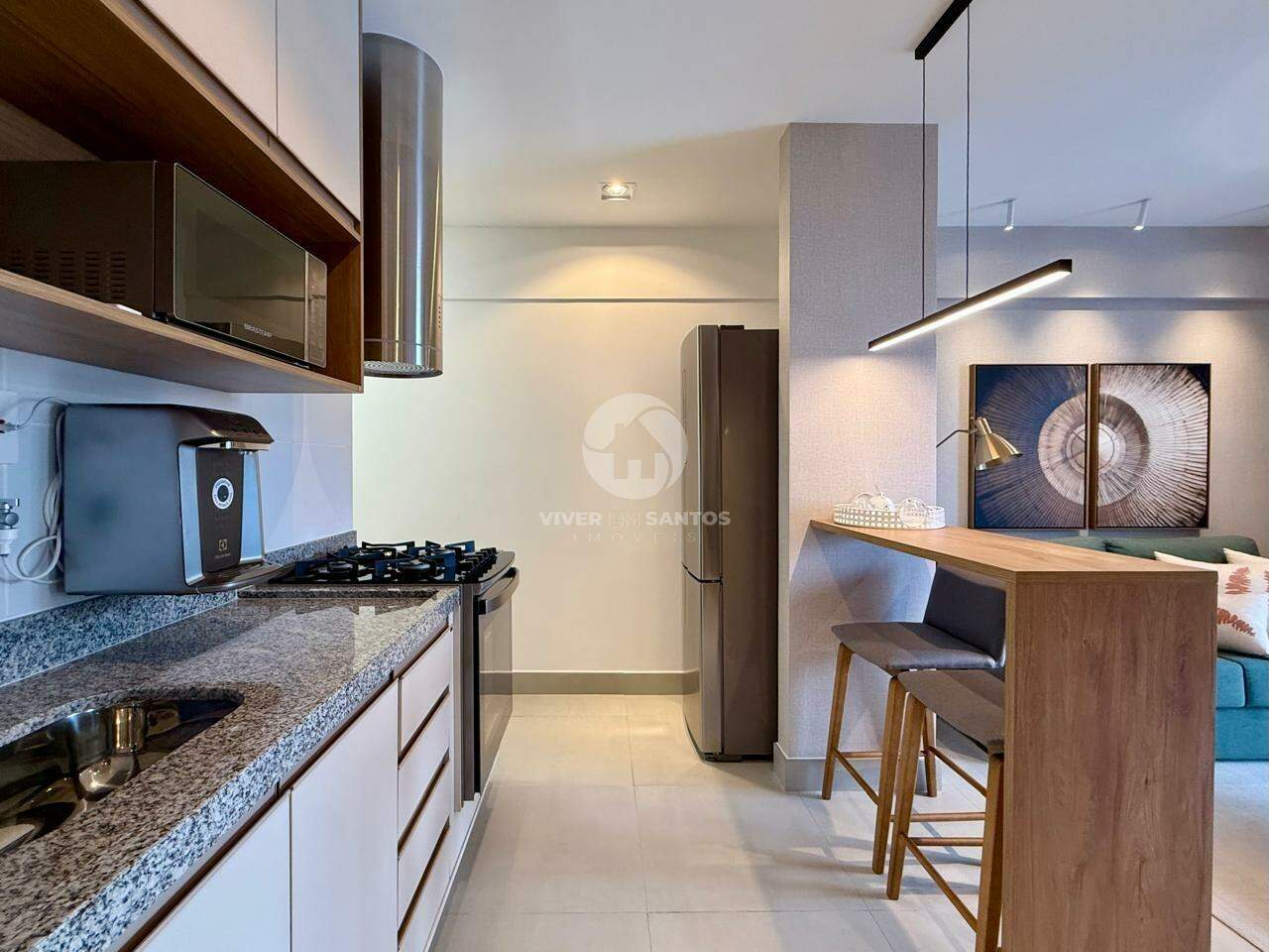 Apartamento com 1 quarto 2 banheiros Porteira Fechada na Aparecida em Embaré, Santos — foto 9