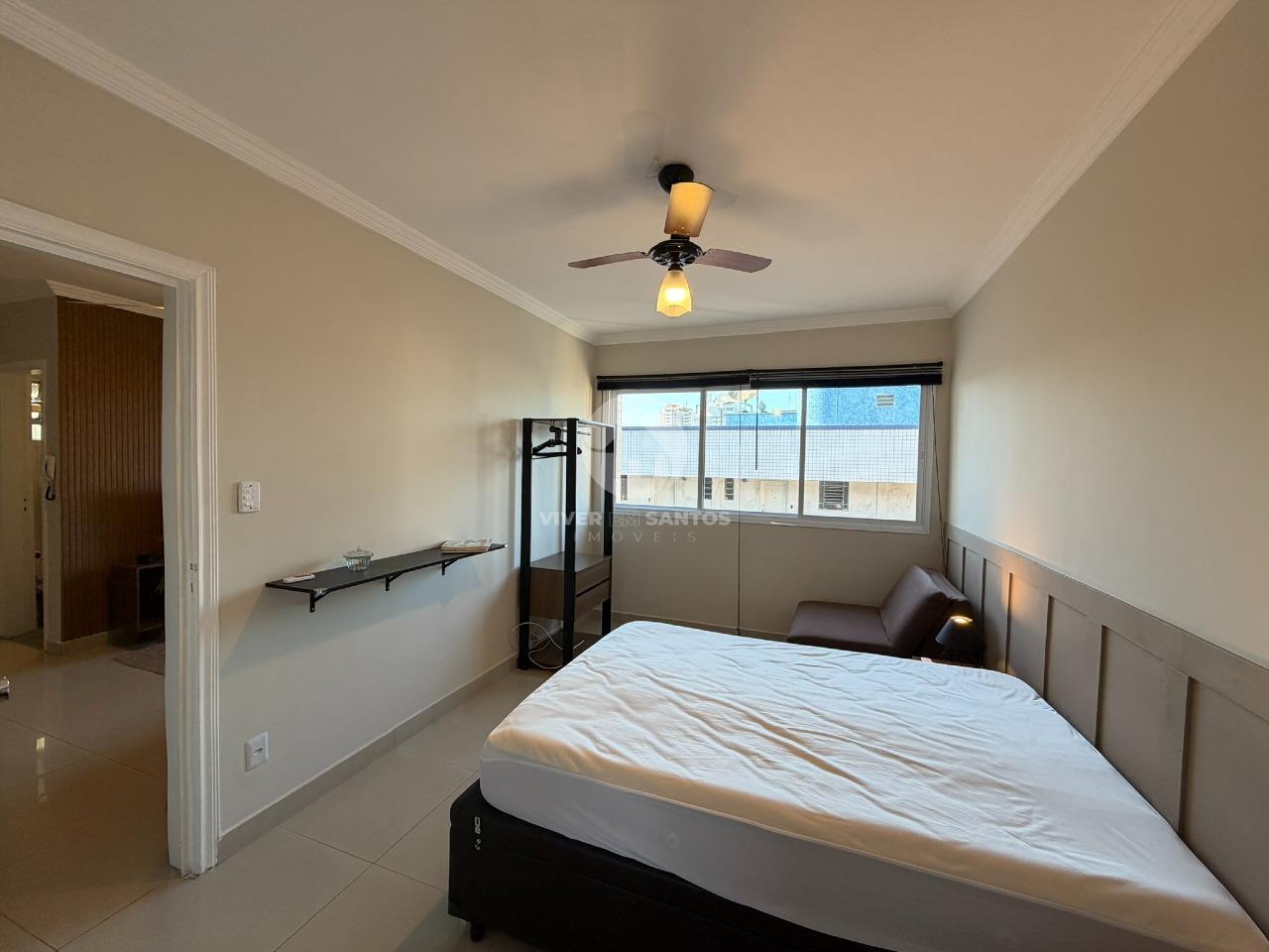 Apartamento 1 Dormitório, Porteira Fechada e Vista Mar Lateral no Embaré - Santos SP em Embaré, Santos — foto 6