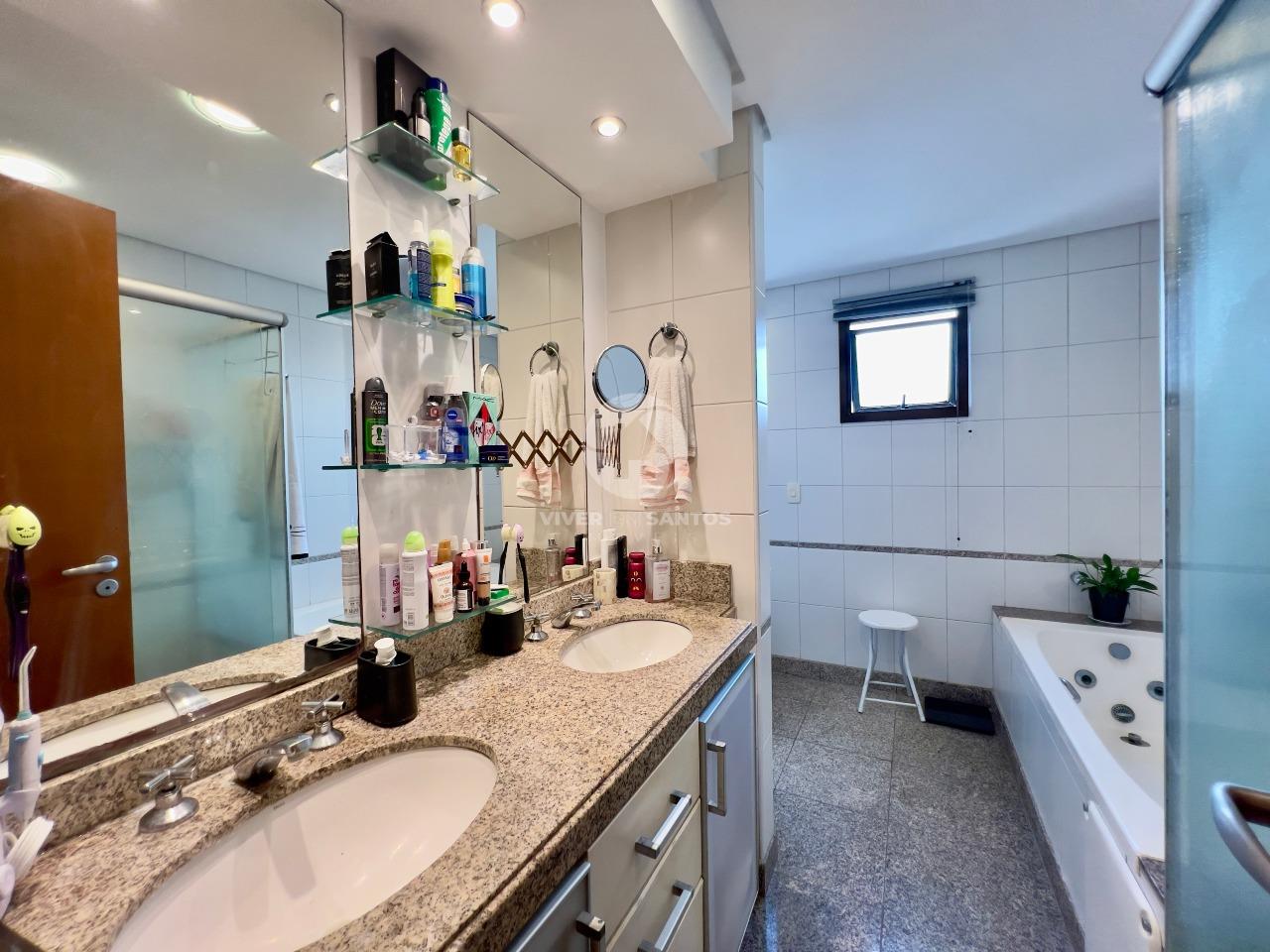 Apartamento 4 Dormitórios, 3 Vagas, Andar Alto e Varanda Gourmet no Boqueirão - Santos SP em Boqueirão, Santos — foto 20