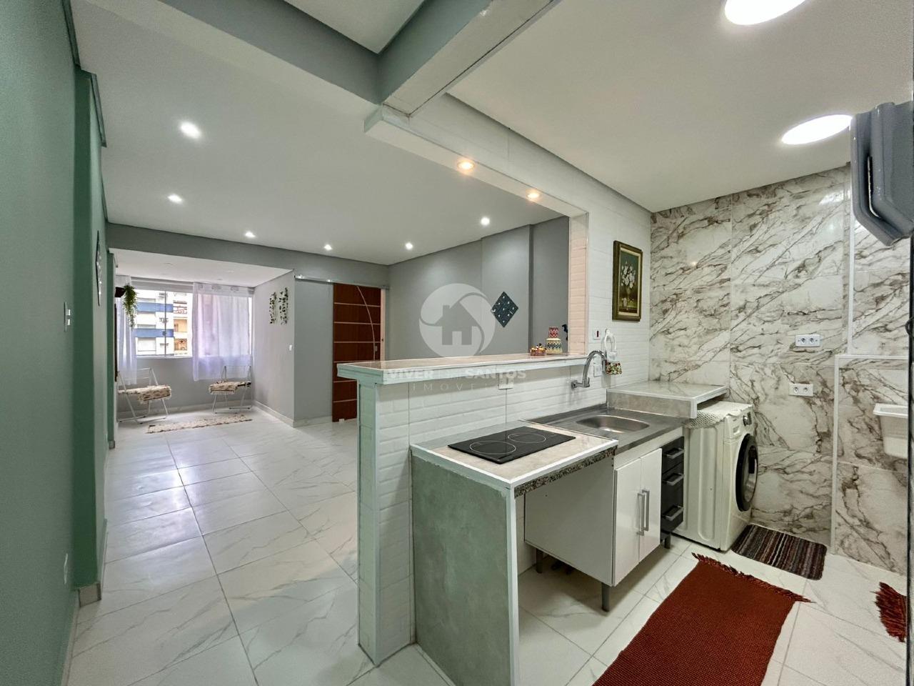 Sala Living Reformada, Quadra da Praia e Possibilidade de 1 Dormitório na Ponta da Praia - Santos SP em Ponta da Praia, Santos — foto 7