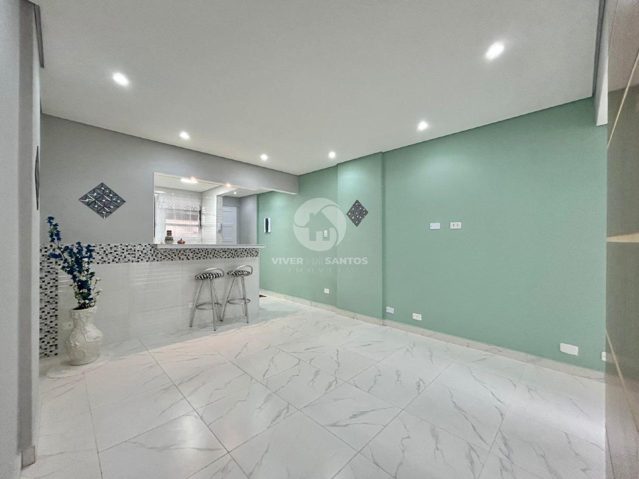 Sala Living Reformada, Quadra da Praia e Possibilidade de 1 Dormitório na Ponta da Praia - Santos SP em Ponta da Praia, Santos — foto 3
