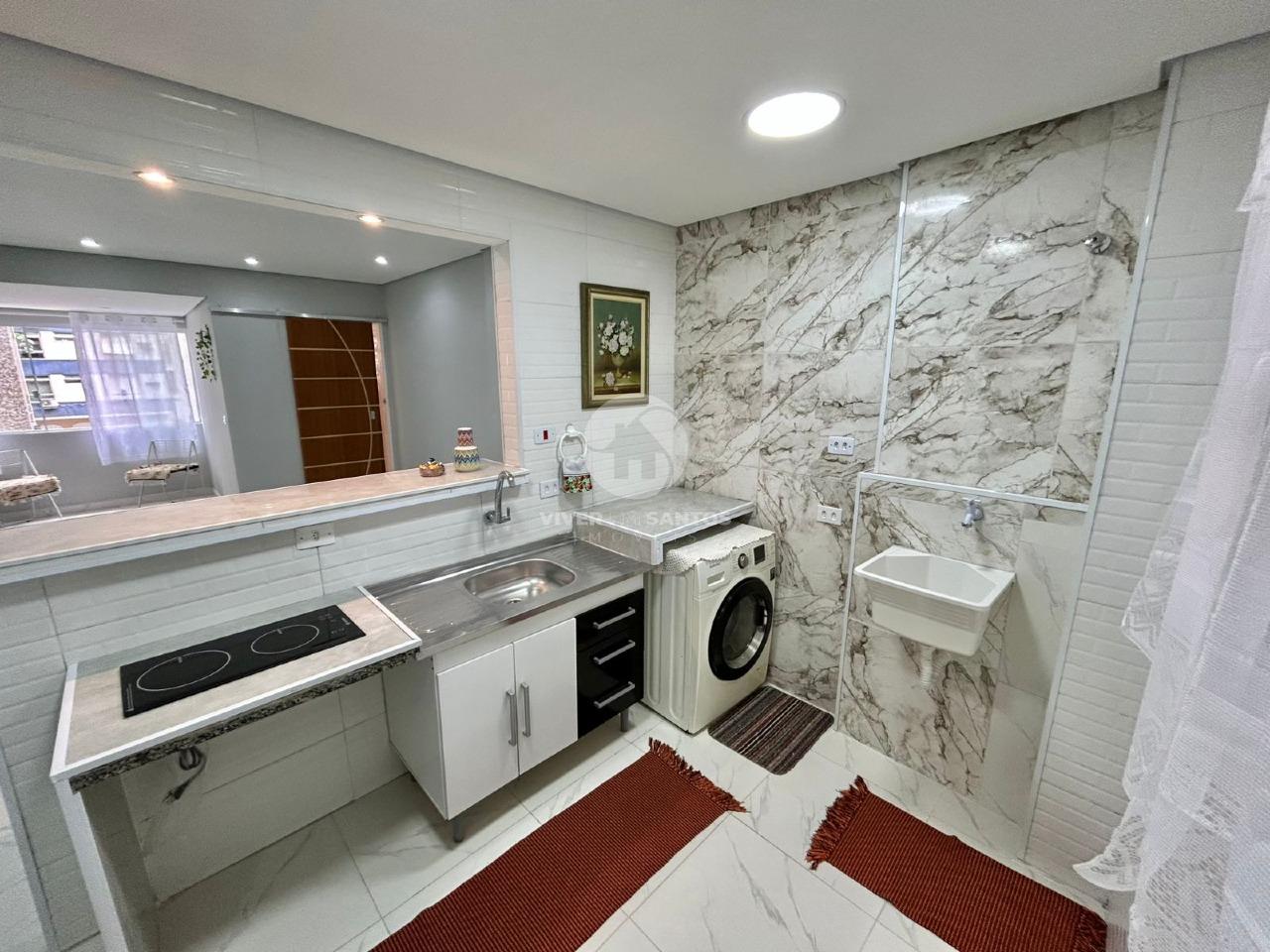 Sala Living Reformada, Quadra da Praia e Possibilidade de 1 Dormitório na Ponta da Praia - Santos SP em Ponta da Praia, Santos — foto 10