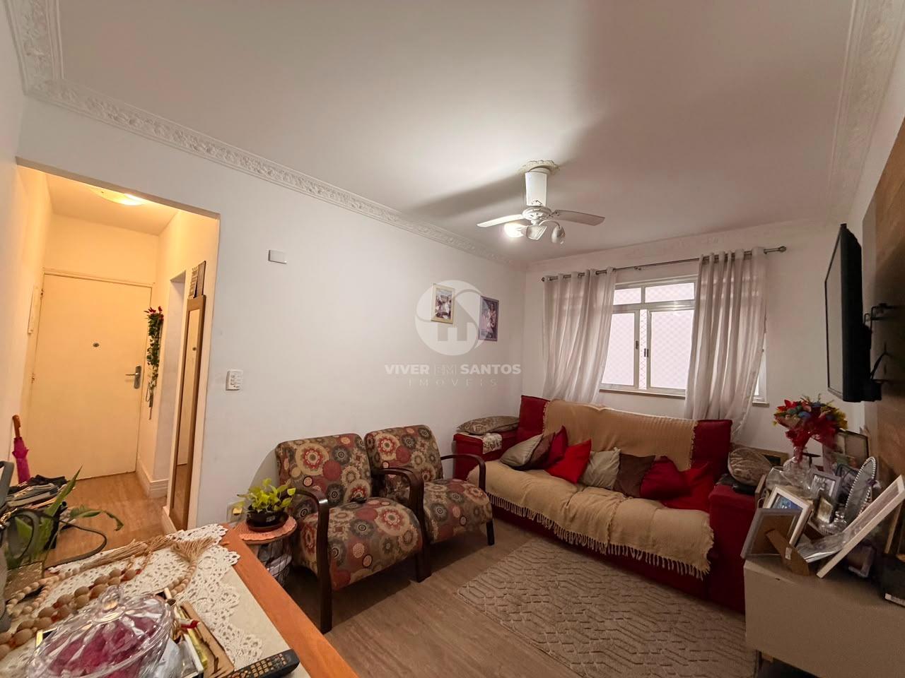 Apartamento de Frente, 2 Dormitórios, Sacada e Vaga Coletiva no Marapé – Santos/SP em Marapé, Santos — foto 2