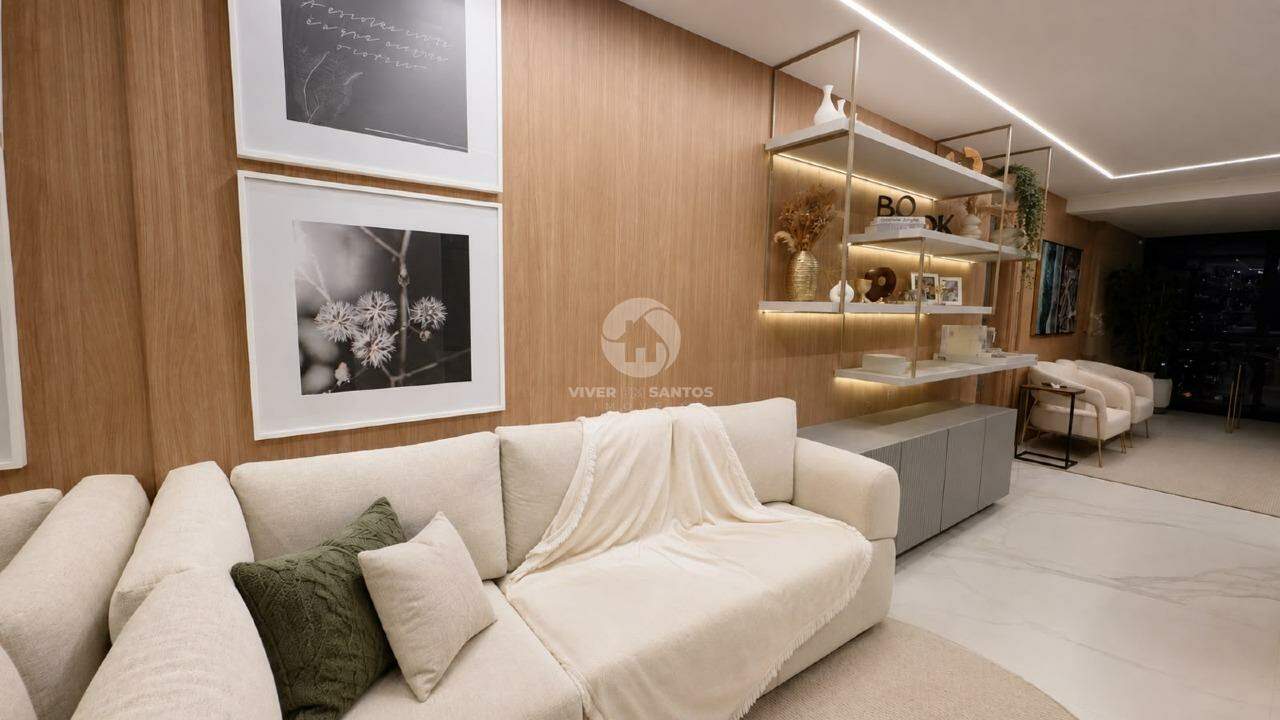 Apartamento mobiliado de 120 m² com vista para o mar à venda na Aparecida, Santos em Aparecida, Santos — foto 2