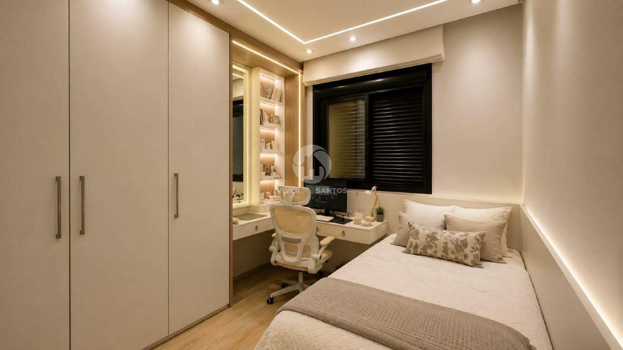 Apartamento mobiliado de 120 m² com vista para o mar à venda na Aparecida, Santos em Aparecida, Santos — foto 10