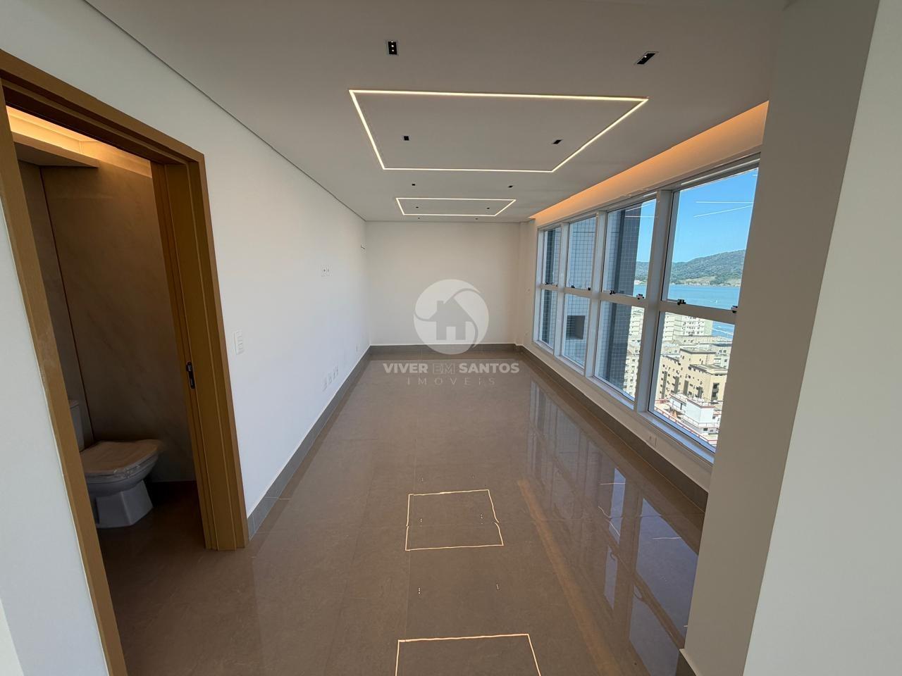 Penthouse com Vista Mar 360°, 3 Dormitórios e 4 Vagas no Residencial Ilha de Malta – Santos/SP em Aparecida, Santos — foto 3