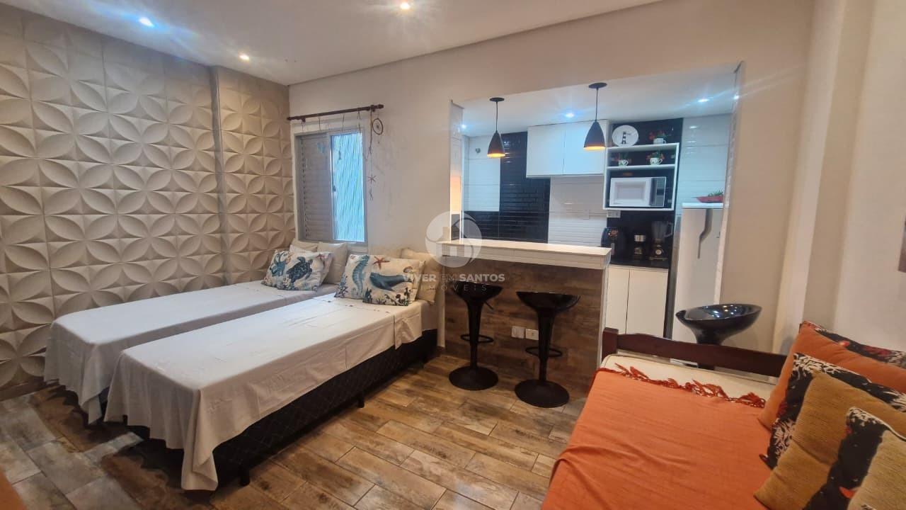 Sala Living Reformada e Mobiliada a Uma Quadra da Praia do Embaré – Santos/SP em Embaré, Santos — foto 8