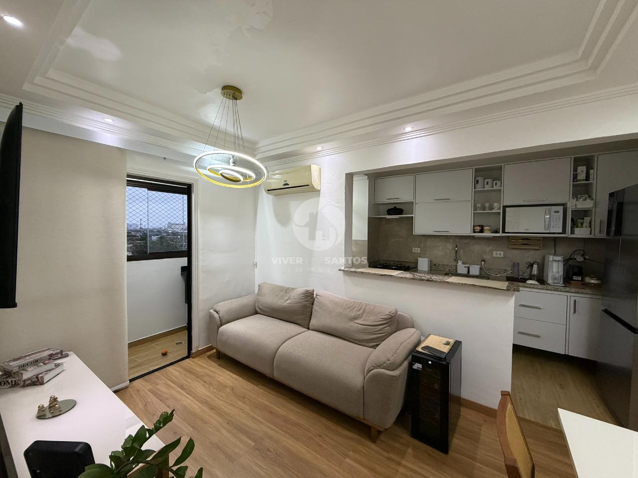 Apartamento Reformado, 1 Dormitório, Varanda, Vista Livre e Garagem Demarcada no Estuário – Santos/SP em Estuário, Santos — foto 3