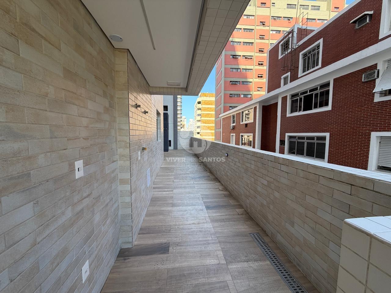 Apartamento Garden Novo, 3 Dormitórios, Suíte e Varanda Gourmet na Quadra da Praia – Santos/SP em Embaré, Santos — foto 3