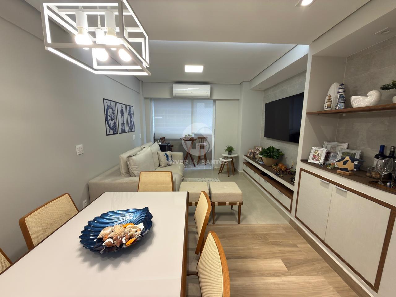 Apartamento Reformado, 3 Dormitórios, Varanda e Vista para o Mar na Pompéia – Santos/SP em Pompéia, Santos — foto 2