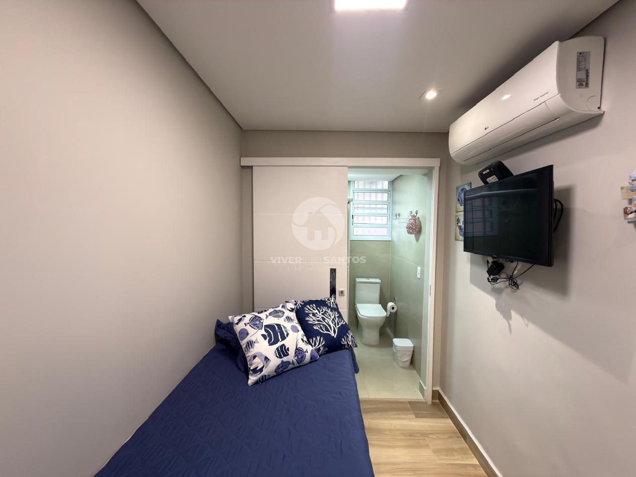 Apartamento Reformado, 3 Dormitórios, Varanda e Vista para o Mar na Pompéia – Santos/SP em Pompéia, Santos — foto 12