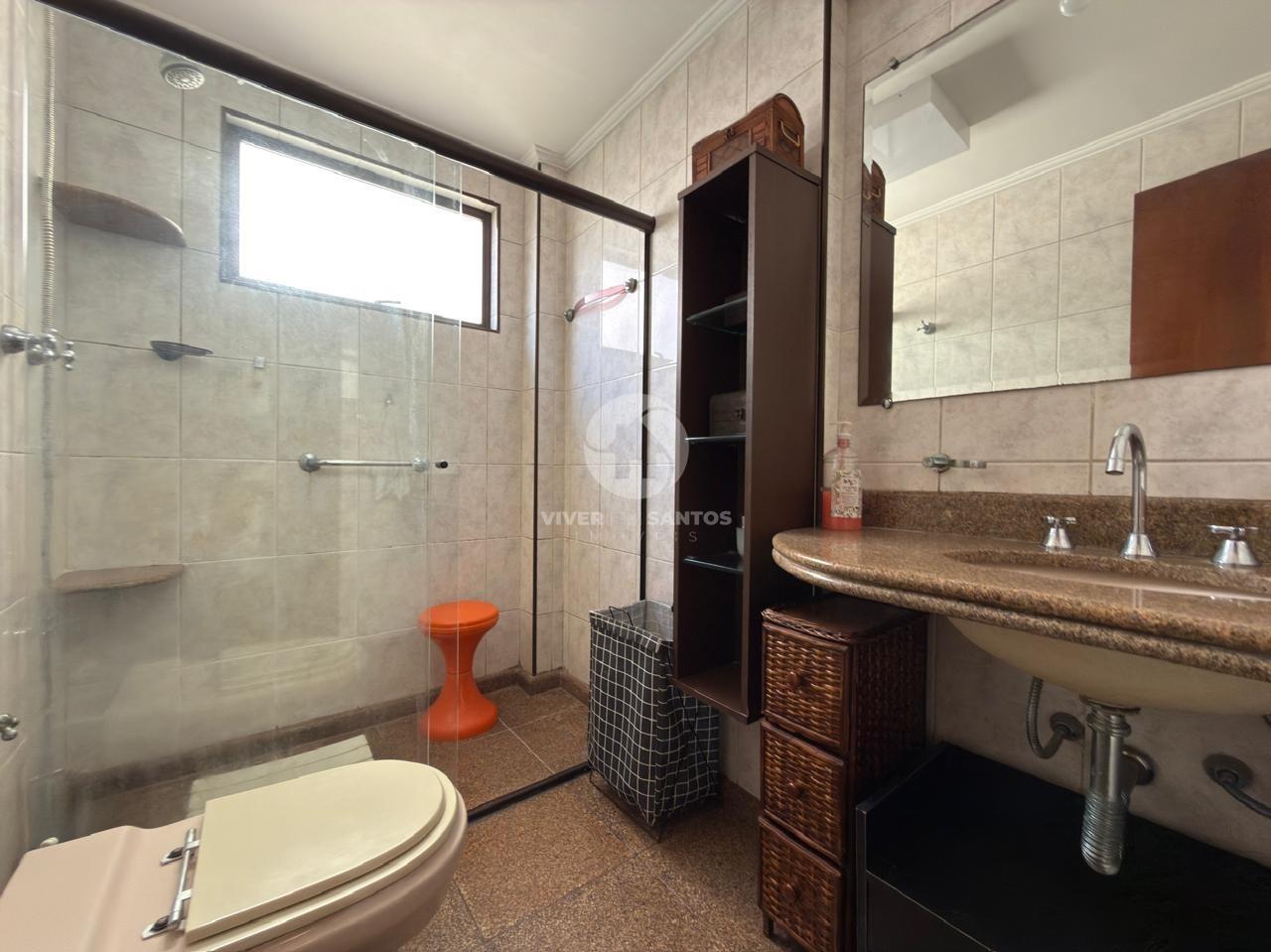 Apartamento Porteira Fechada, 3 Dormitórios, Vista para o Mar e Garagem no Boqueirão – Santos/SP em Boqueirão, Santos — foto 9
