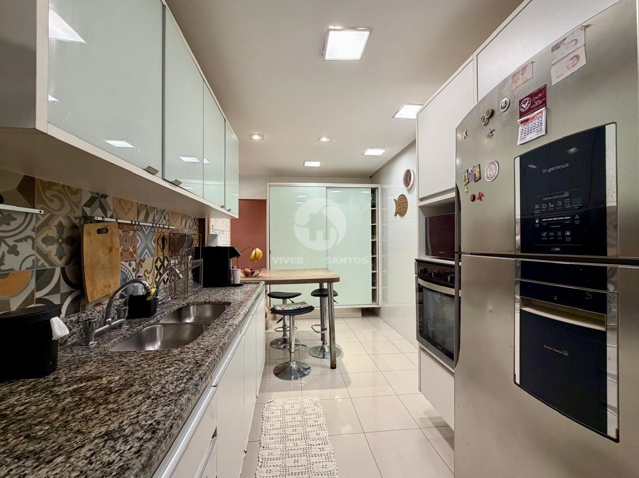 Apartamento 135 m², 3 Dormitórios, Suíte com Closet, Varanda Gourmet e 2 Vagas no Embaré – Santos/SP em Embaré, Santos — foto 21
