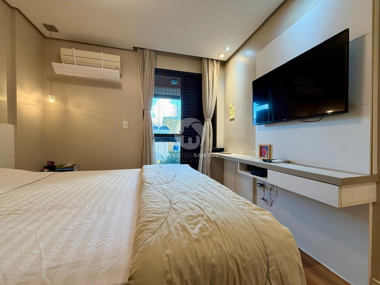 Apartamento 135 m², 3 Dormitórios, Suíte com Closet, Varanda Gourmet e 2 Vagas no Embaré – Santos/SP em Embaré, Santos — foto 17