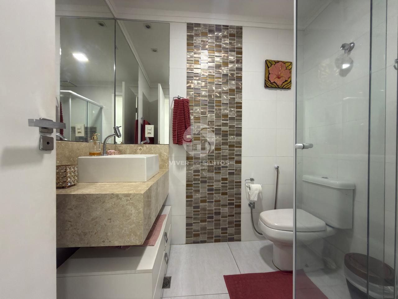 Apartamento 120 m², 3 Dormitórios, Suíte e Vista Definitiva para o Mar no Boqueirão – Santos/SP em Boqueirão, Santos — foto 3