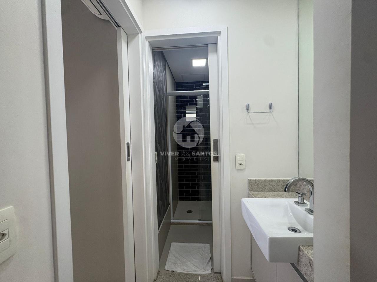 Apartamento 1 Dormitório, Varanda, Vista para o Mar e Lazer Completo na Pompéia – Santos/SP em Pompéia, Santos — foto 13