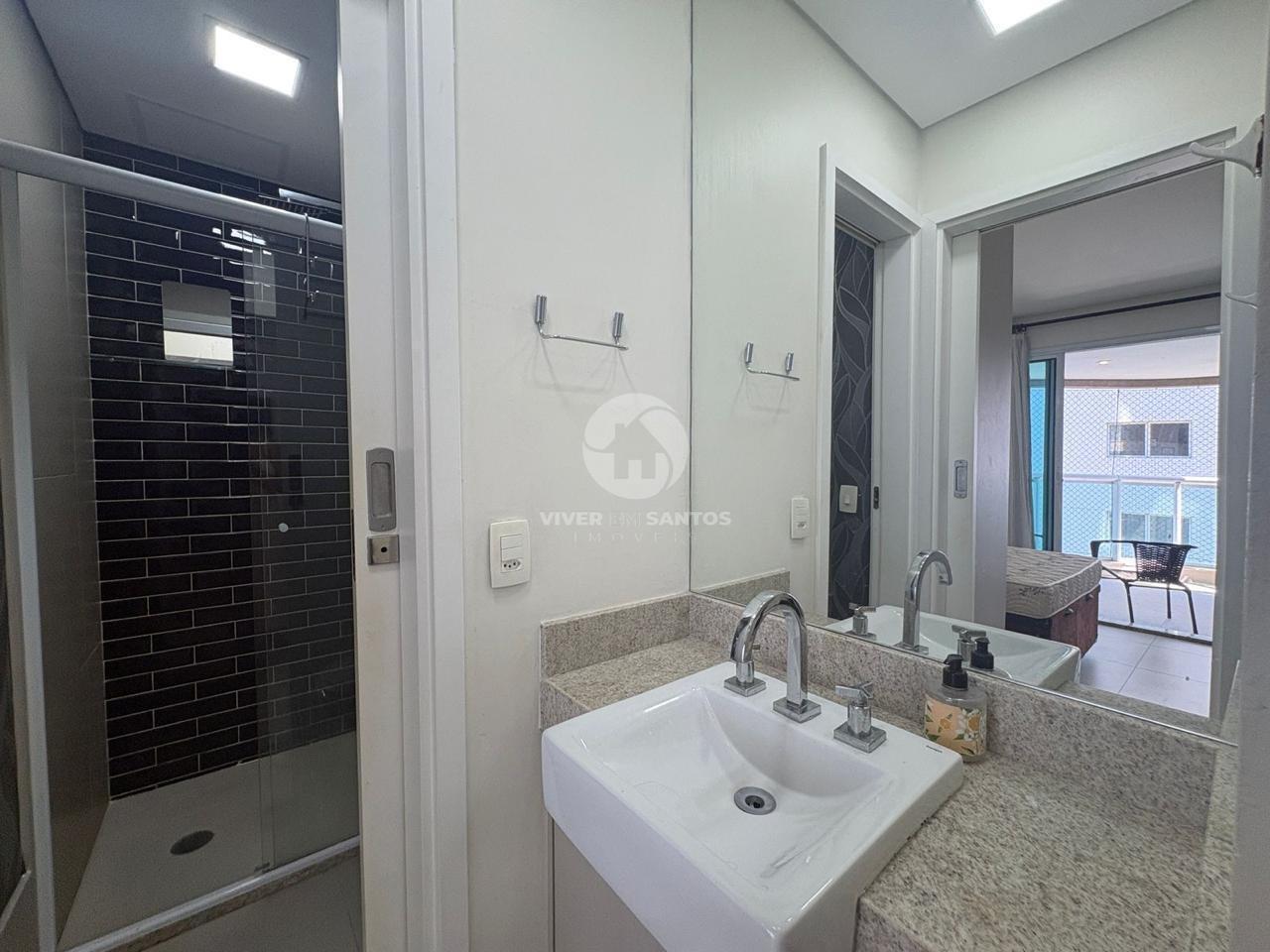 Apartamento 1 Dormitório, Varanda, Vista para o Mar e Lazer Completo na Pompéia – Santos/SP em Pompéia, Santos — foto 10