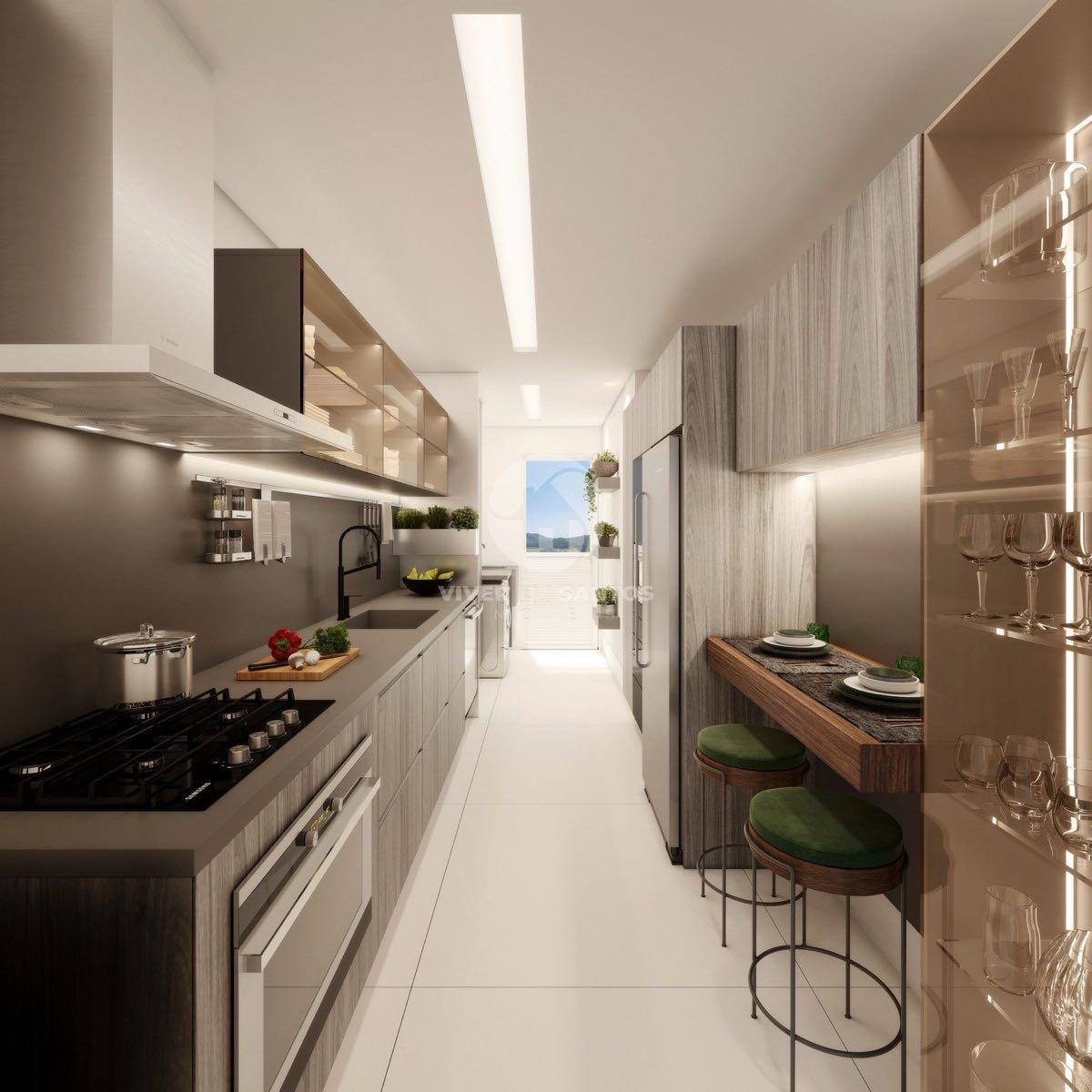 Apartamento à venda com 3 suítes, vista para o mar e varanda gourmet na Ponta da Praia em Ponta da Praia, Santos — foto 7