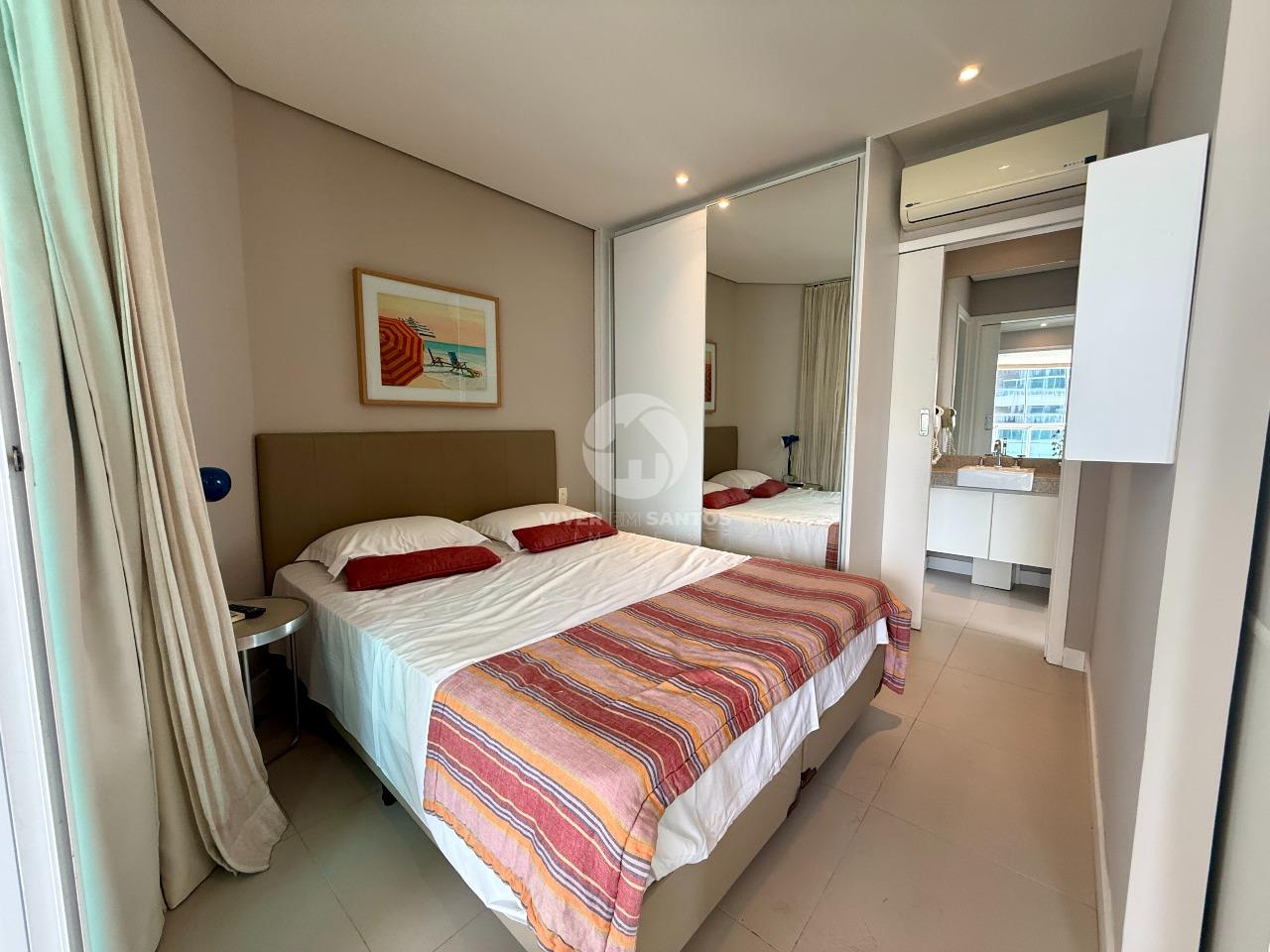 Flat Mobiliado 53 m², Vista para o Mar, 2 Varandas e Serviços de Apart-Hotel no Gonzaga – Santos/SP em Gonzaga, Santos — foto 13