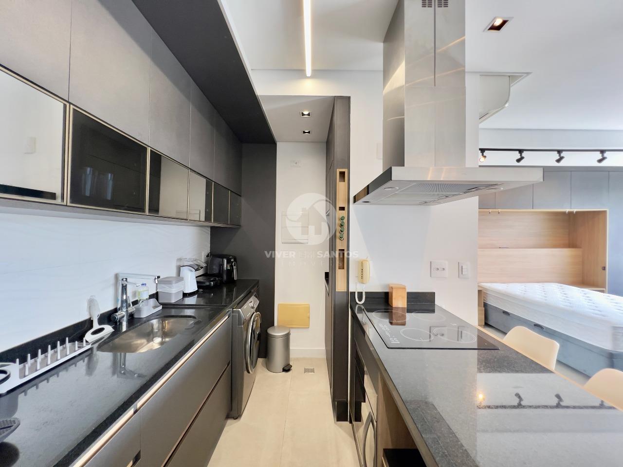 Apartamento em Prédio frente mar, vista mar, planejado e mobiliado, lazer completo, na Pompéia em Santos em Pompéia, Santos — foto 16