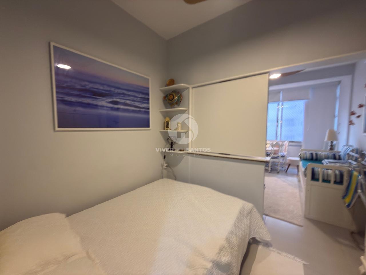 Sala Living Porteira Fechada, Reformada, Andar Alto e Vista para o Mar no Boqueirão – Santos/SP em Boqueirão, Santos — foto 8