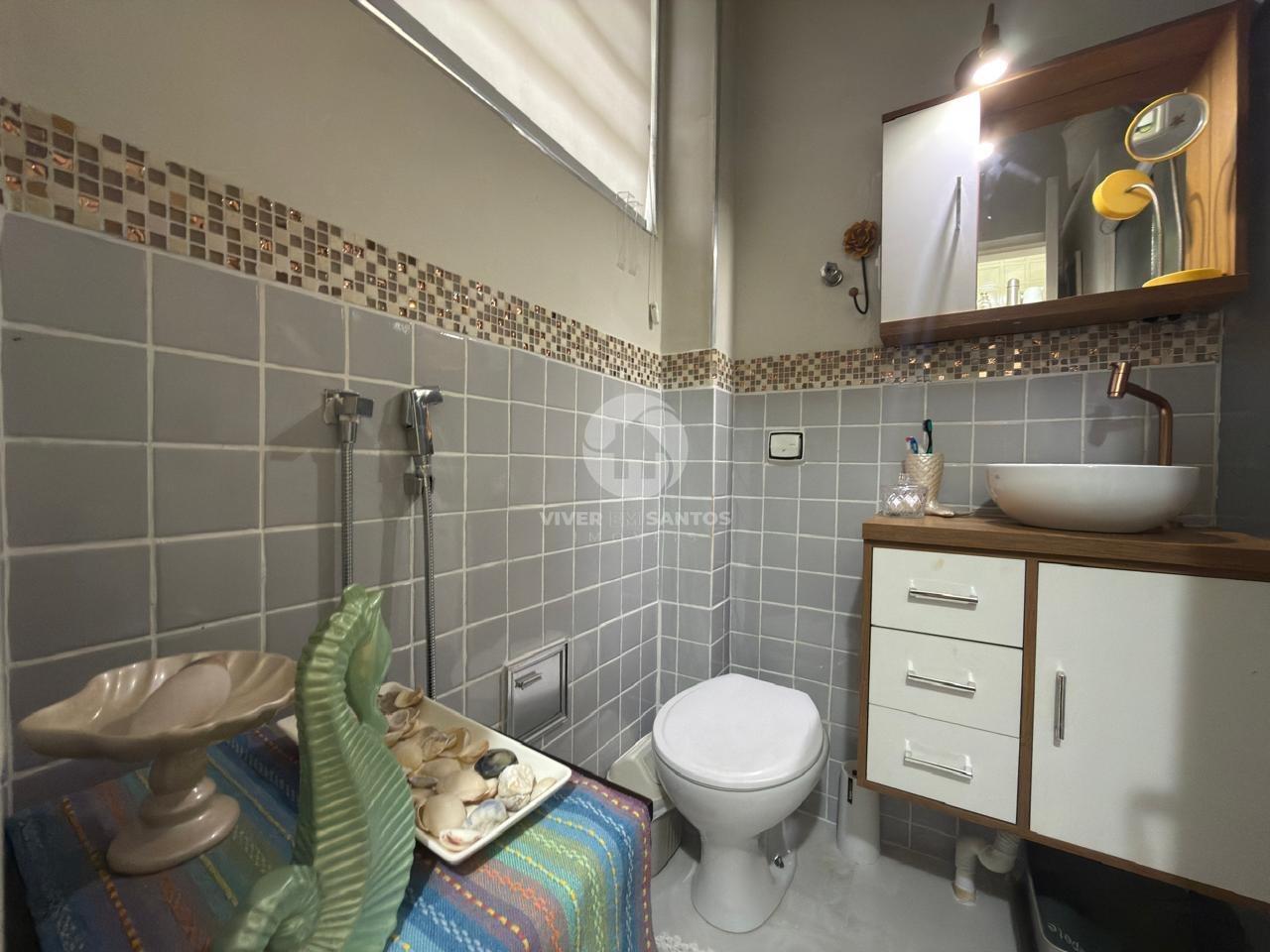 Sala Living Porteira Fechada, Reformada, Andar Alto e Vista para o Mar no Boqueirão – Santos/SP em Boqueirão, Santos — foto 7