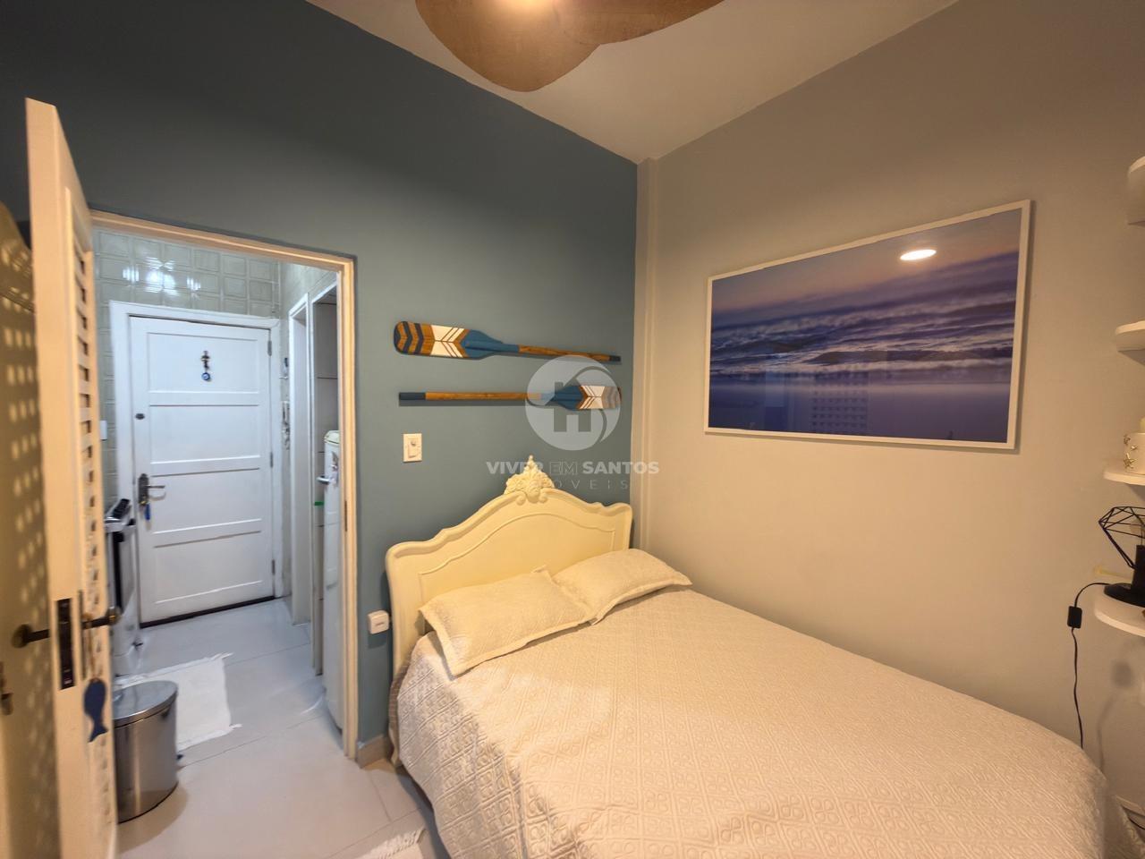 Sala Living Porteira Fechada, Reformada, Andar Alto e Vista para o Mar no Boqueirão – Santos/SP em Boqueirão, Santos — foto 4