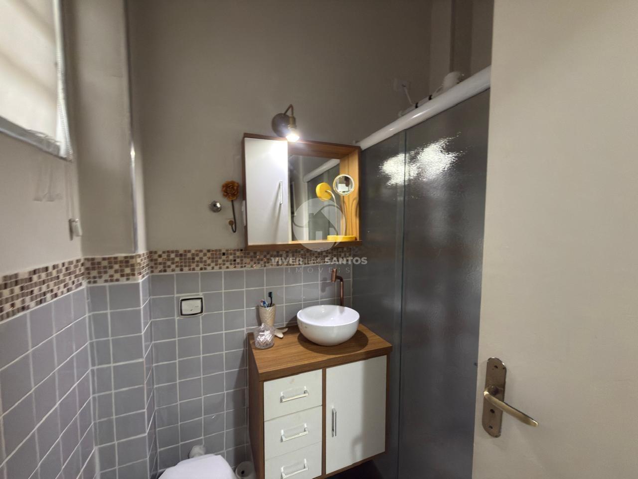Sala Living Porteira Fechada, Reformada, Andar Alto e Vista para o Mar no Boqueirão – Santos/SP em Boqueirão, Santos — foto 10
