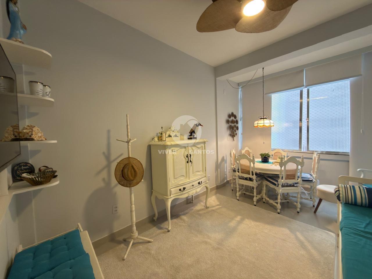 Sala Living Porteira Fechada, Reformada, Andar Alto e Vista para o Mar no Boqueirão – Santos/SP em Boqueirão, Santos — foto 3