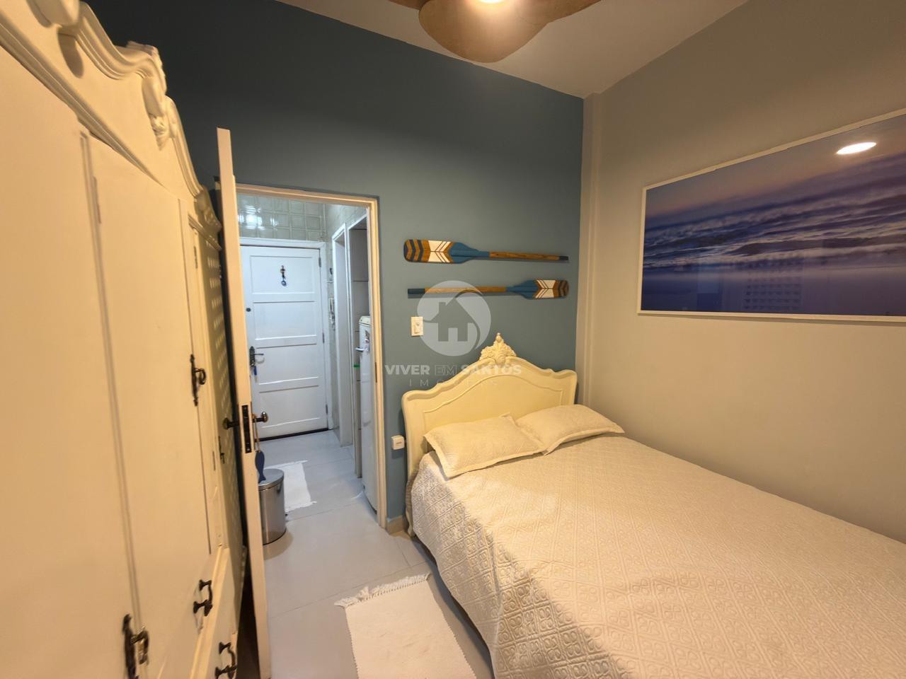 Sala Living Porteira Fechada, Reformada, Andar Alto e Vista para o Mar no Boqueirão – Santos/SP em Boqueirão, Santos — foto 9
