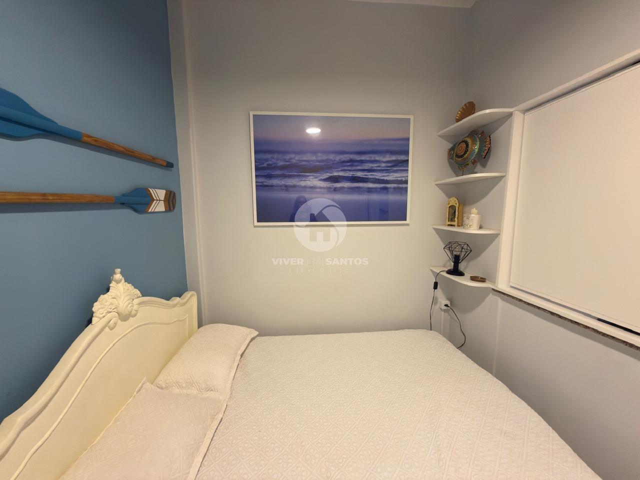 Sala Living Porteira Fechada, Reformada, Andar Alto e Vista para o Mar no Boqueirão – Santos/SP em Boqueirão, Santos — foto 6