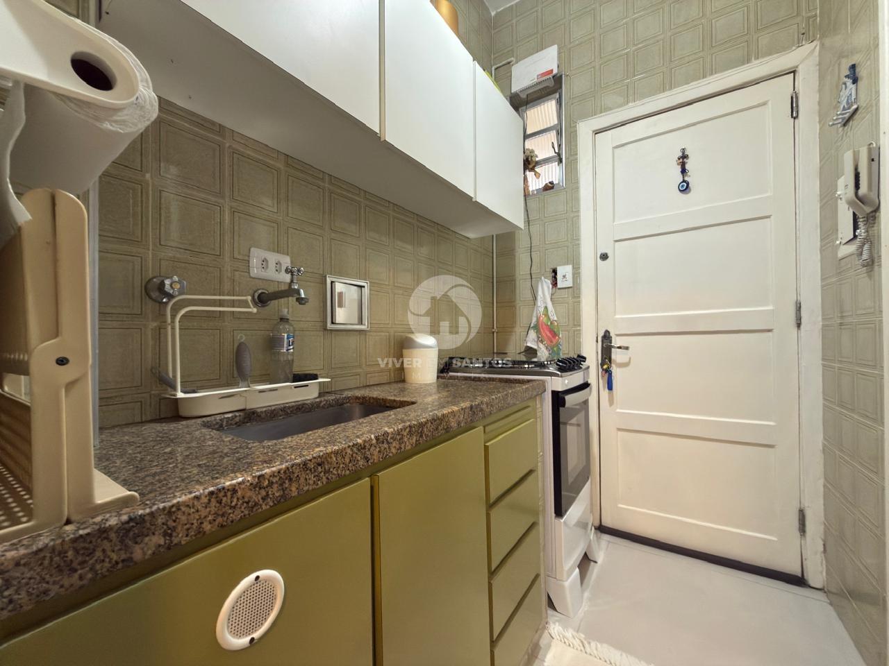 Sala Living Porteira Fechada, Reformada, Andar Alto e Vista para o Mar no Boqueirão – Santos/SP em Boqueirão, Santos — foto 12