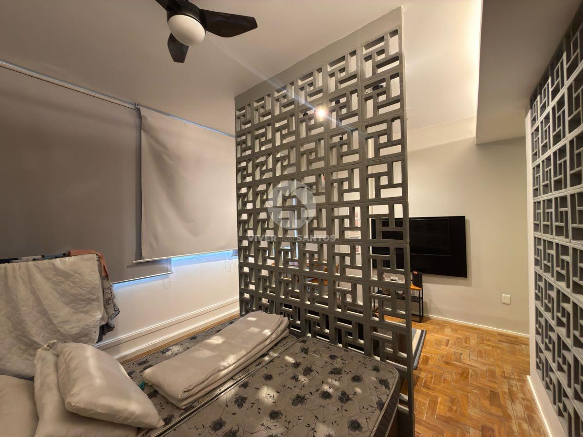Sala Living Mobiliado e Reformado, 1 Dormitório, a 1 Quadra da Praia – Santos/SP em Boqueirão, Santos — foto 7