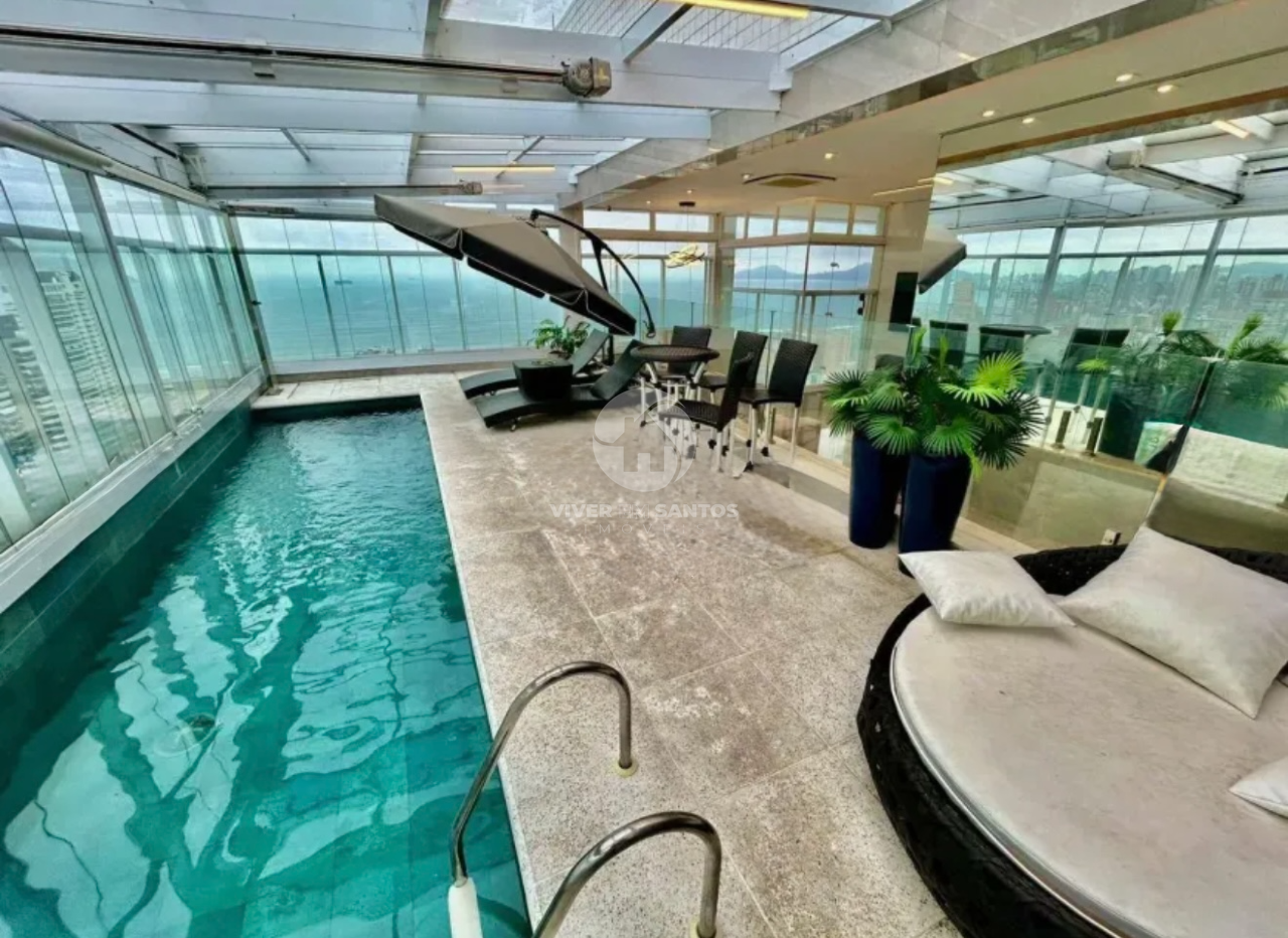 Cobertura Triplex Porteira Fechada, 4 Suítes, Piscina Privativa, Vista para o Mar e 5 Vagas – Santos/SP em Gonzaga, Santos — foto 2