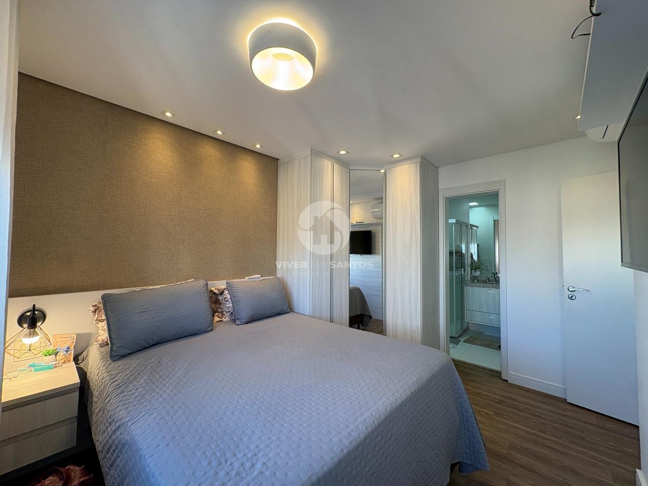 Apartamento Porteira Fechada, 3 Suítes, Elevador Privativo, Varanda com Churrasqueira e Vista Livre na Vila Rica – Santos/SP em Boqueirão, Santos — foto 19