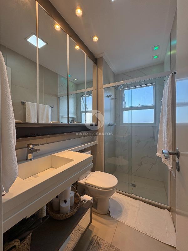Apartamento Porteira Fechada, 3 Suítes, Elevador Privativo, Varanda com Churrasqueira e Vista Livre na Vila Rica – Santos/SP em Boqueirão, Santos — foto 15