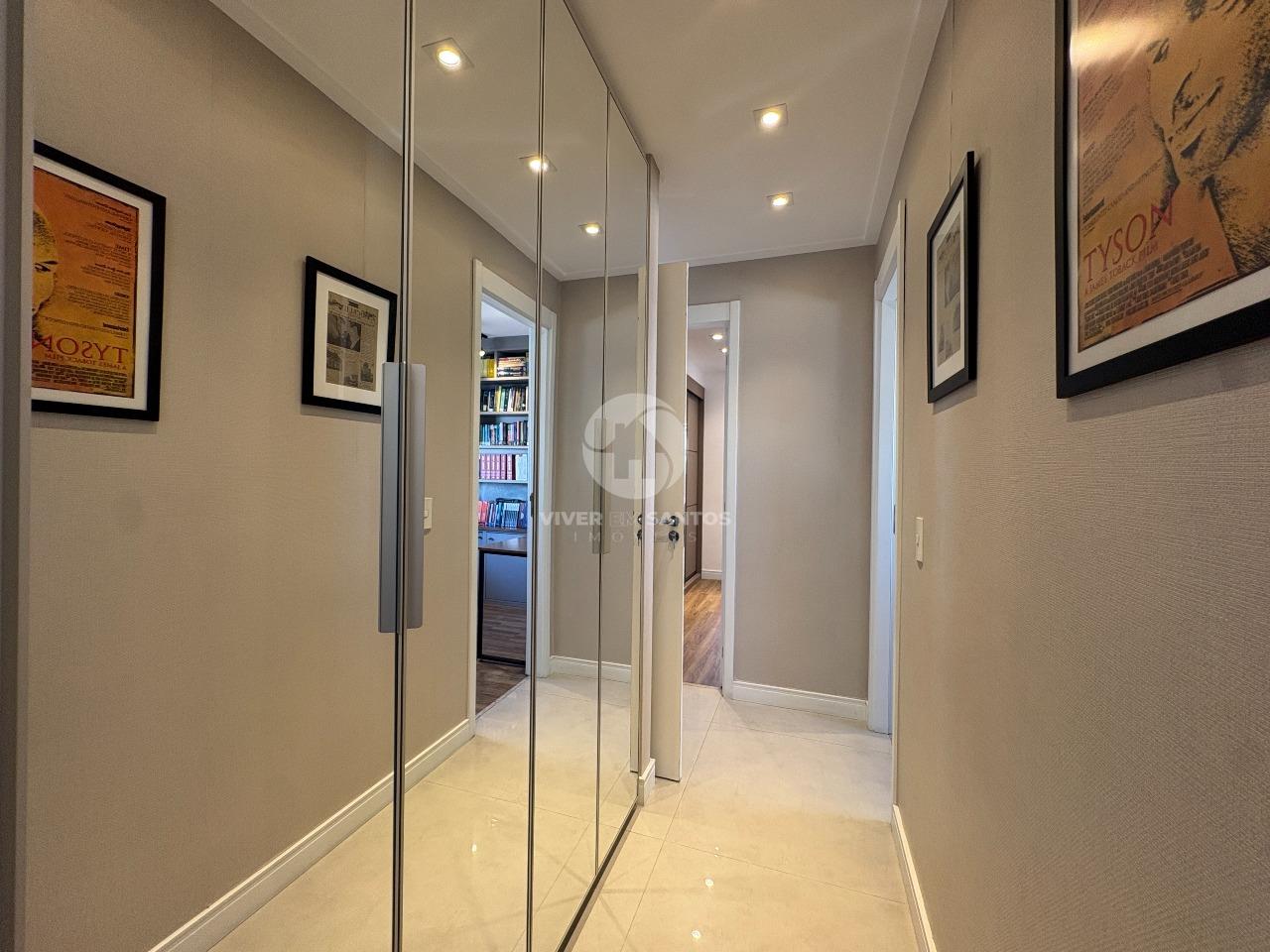 Apartamento Porteira Fechada, 3 Suítes, Elevador Privativo, Varanda com Churrasqueira e Vista Livre na Vila Rica – Santos/SP em Boqueirão, Santos — foto 17