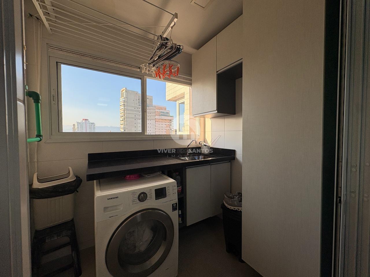 Apartamento Porteira Fechada, 3 Suítes, Elevador Privativo, Varanda com Churrasqueira e Vista Livre na Vila Rica – Santos/SP em Boqueirão, Santos — foto 25